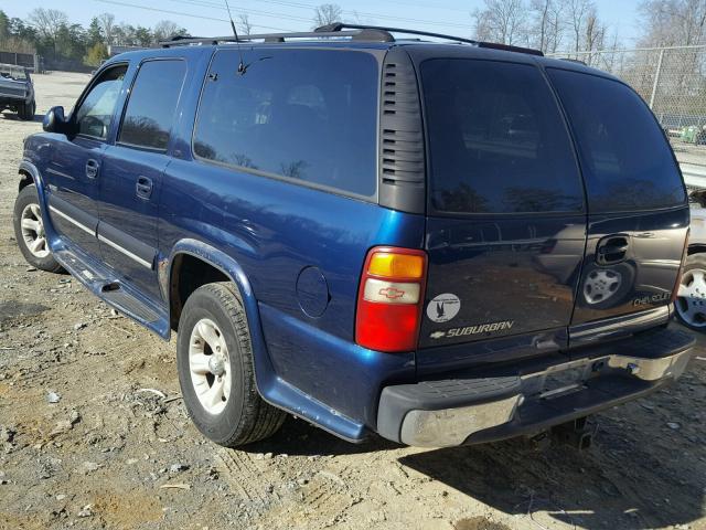 3GNFK16T81G113856 - 2001 CHEVROLET SUBURBAN K BLUE photo 3