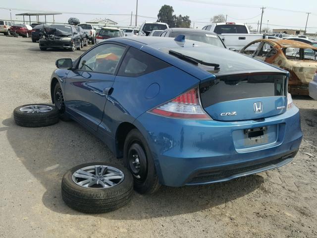 JHMZF1D46DS002126 - 2013 HONDA CR-Z BLUE photo 3