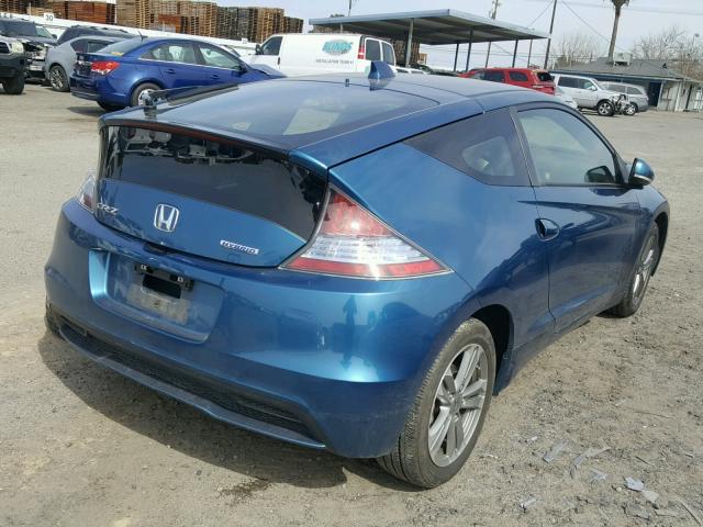 JHMZF1D46DS002126 - 2013 HONDA CR-Z BLUE photo 4