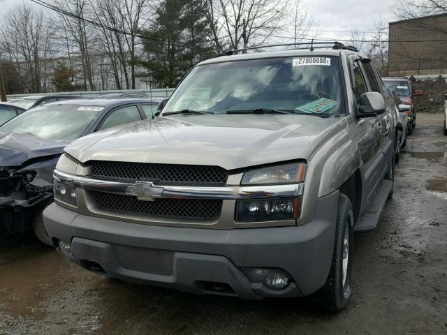 3GNEK13T42G169097 - 2002 CHEVROLET AVALANCHE BEIGE photo 2