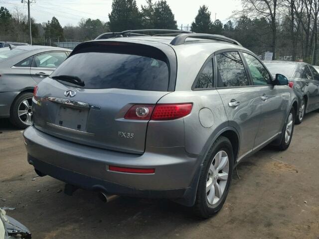 JNRAS08W94X222279 - 2004 INFINITI FX35 GRAY photo 4