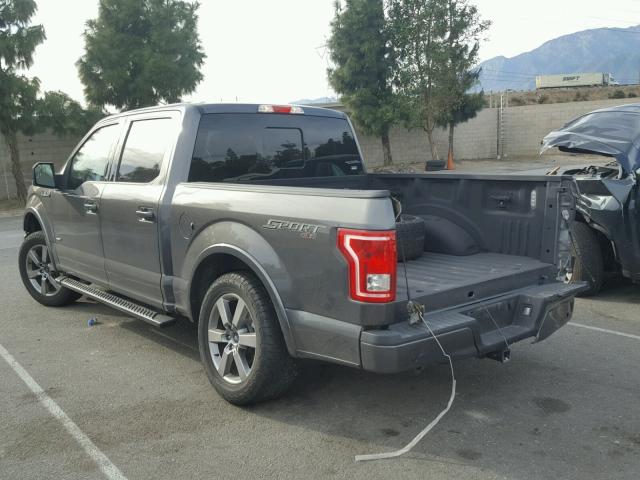 1FTEW1EP2FKE05189 - 2015 FORD F150 SUPER CHARCOAL photo 3