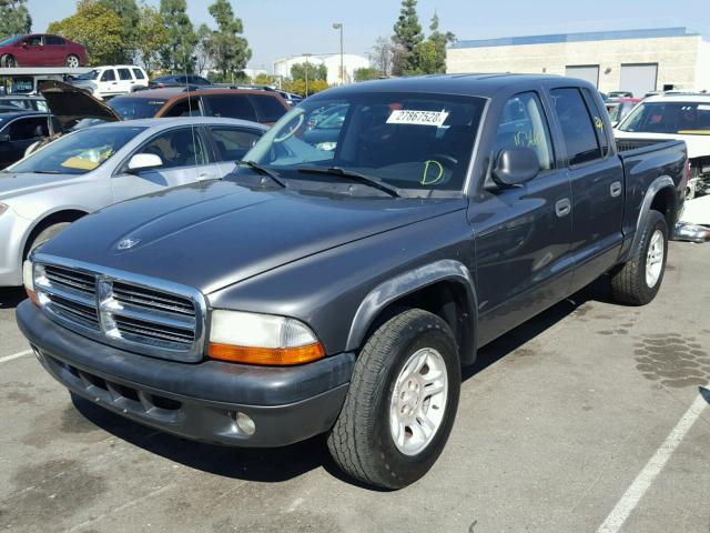 1D7HL38K74S654124 - 2004 DODGE DAKOTA QUA CHARCOAL photo 2