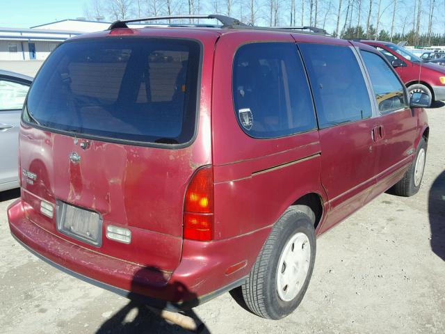 4N2DN11W9RD809656 - 1994 NISSAN QUEST XE MAROON photo 4