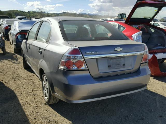 KL1TD56E79B314125 - 2009 CHEVROLET AVEO LS CHARCOAL photo 3