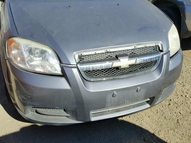 KL1TD56E79B314125 - 2009 CHEVROLET AVEO LS CHARCOAL photo 9