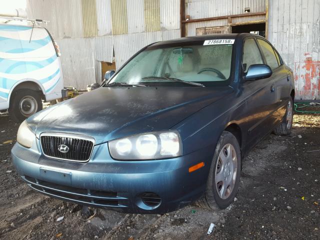 KMHDN45D42U272046 - 2002 HYUNDAI ELANTRA GL BLUE photo 2