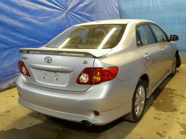 2T1BU40EX9C106653 - 2009 TOYOTA COROLLA BA SILVER photo 4