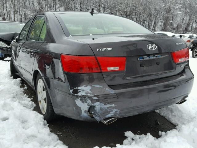 5NPET46FX9H459357 - 2009 HYUNDAI SONATA GLS BLACK photo 3