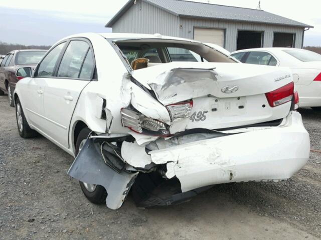 5NPET46C58H323657 - 2008 HYUNDAI SONATA WHITE photo 3