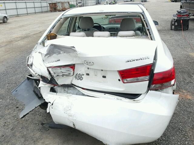 5NPET46C58H323657 - 2008 HYUNDAI SONATA WHITE photo 9