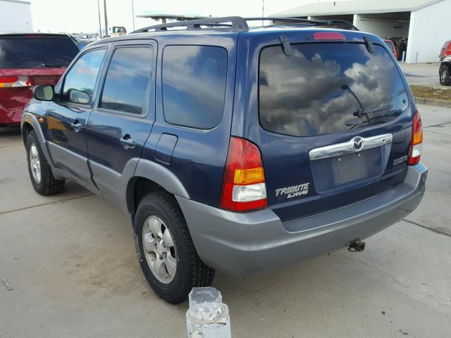 4F2CU08172KM48340 - 2002 MAZDA TRIBUTE LX BLUE photo 3