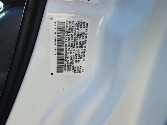 5FNRL18964B064087 - 2004 HONDA ODYSSEY EX თეთრი ფოტო 10