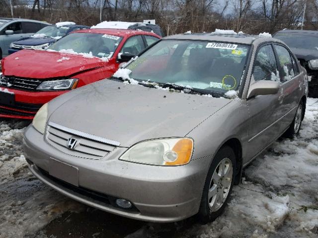 2HGES26762H503547 - 2002 HONDA CIVIC EX TAN photo 2