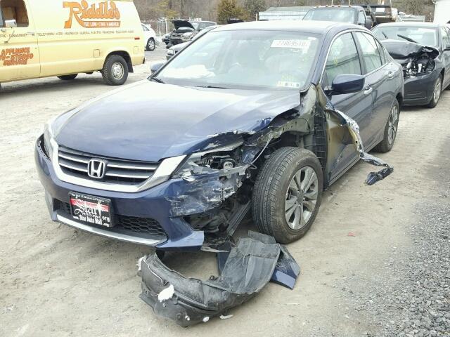 1HGCR2F32EA202342 - 2014 HONDA ACCORD LX BLUE photo 2