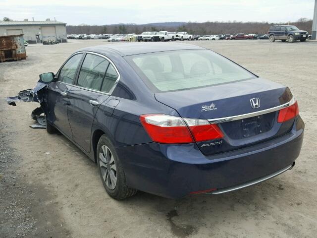 1HGCR2F32EA202342 - 2014 HONDA ACCORD LX BLUE photo 3