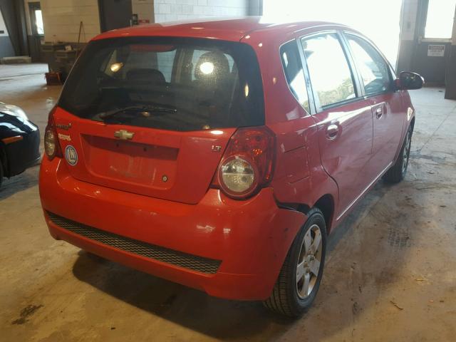 KL1TD6DE1BB131995 - 2011 CHEVROLET AVEO LS RED photo 4