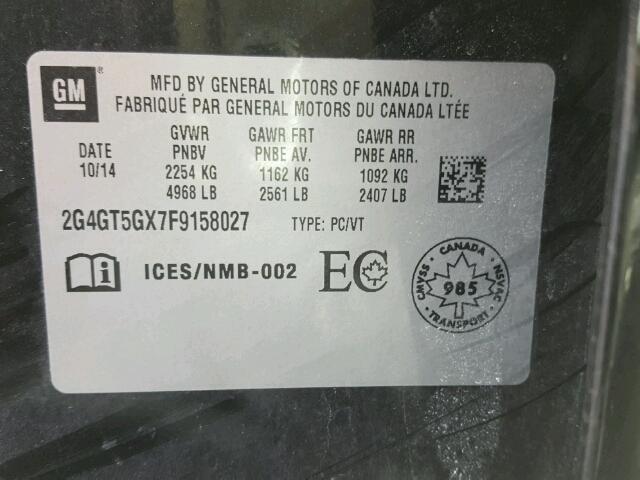 2G4GT5GX7F9158027 - 2015 BUICK REGAL GS 黑色 照片 10