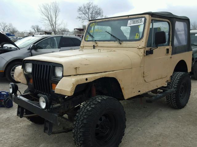 2BCHV81JXHB544009 - 1987 JEEP WRANGLER TAN photo 2