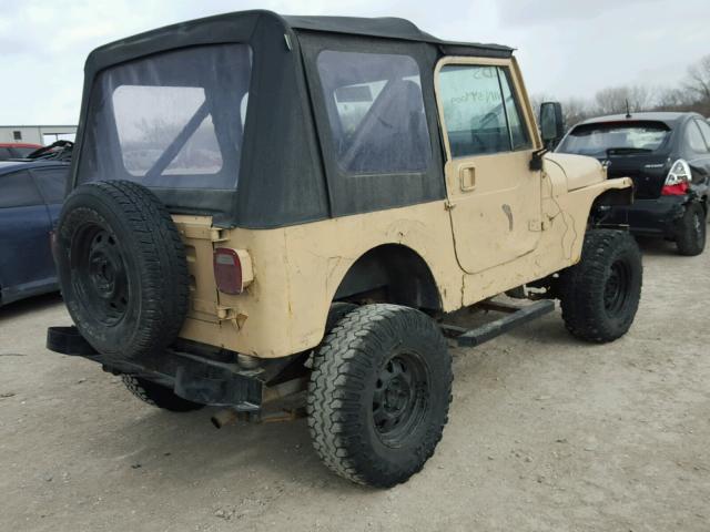 2BCHV81JXHB544009 - 1987 JEEP WRANGLER TAN photo 4