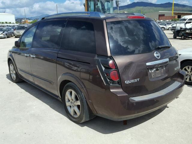 5N1BV28UX7N104971 - 2007 NISSAN QUEST S BROWN photo 3