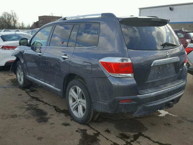 5TDDK3EH5CS158783 - 2012 TOYOTA HIGHLANDER GRAY photo 3