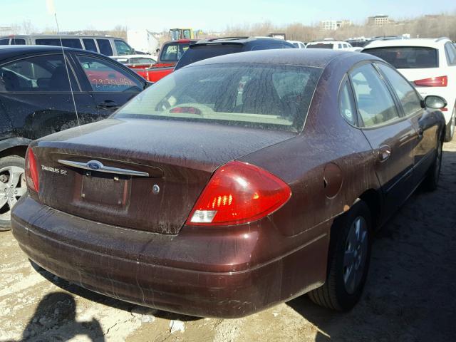 1FAFP53U1YG111599 - 2000 FORD TAURUS SE MAROON photo 4