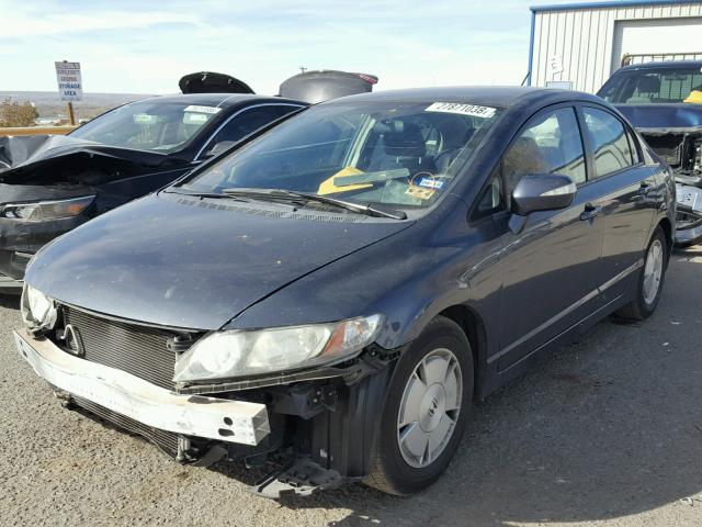 JHMFA36238S015656 - 2008 HONDA CIVIC HYBR BLUE photo 2