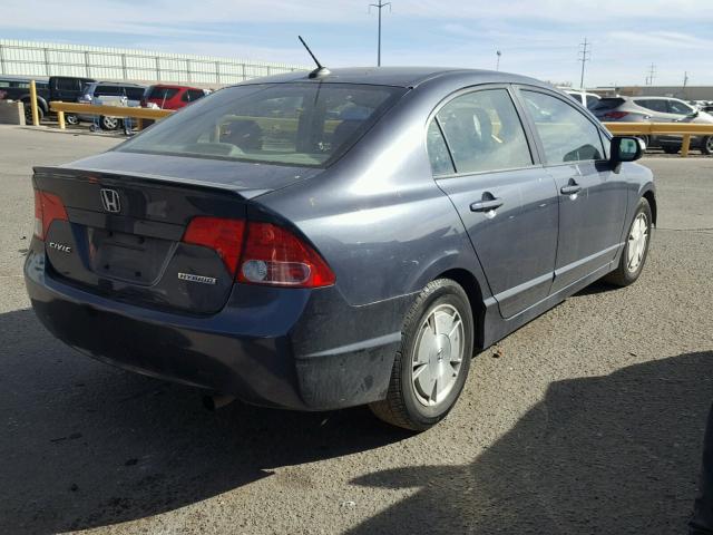 JHMFA36238S015656 - 2008 HONDA CIVIC HYBR BLUE photo 4