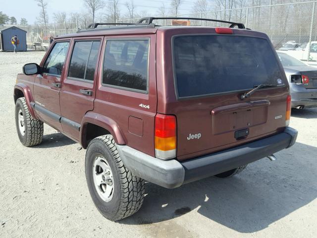 1J4FF48S4YL172493 - 2000 JEEP CHEROKEE S BURGUNDY photo 3