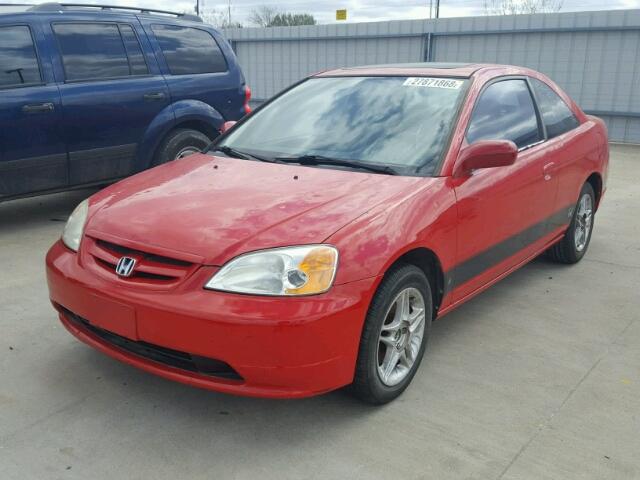 1HGEM22981L047764 - 2001 HONDA CIVIC SI RED photo 2