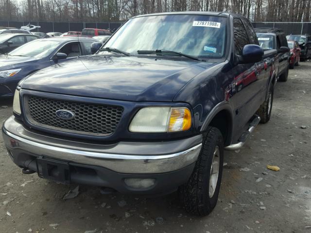 1FTRX18L42NB34281 - 2002 FORD F150 BLUE photo 2