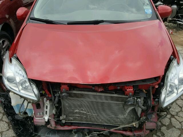 JTDKN3DU9A0204046 - 2010 TOYOTA PRIUS RED photo 7