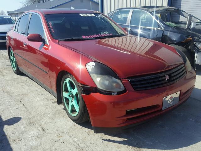 JNKCV51F14M703778 - 2004 INFINITI G35 RED photo 1