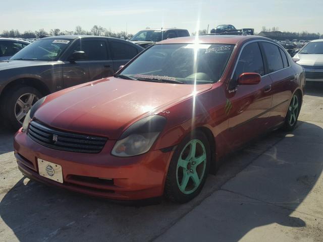 JNKCV51F14M703778 - 2004 INFINITI G35 RED photo 2