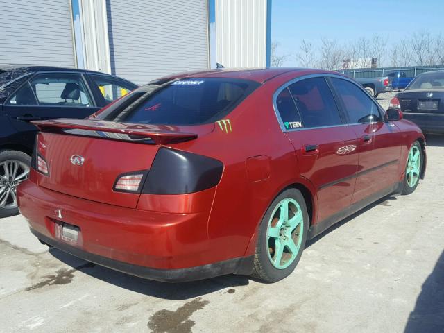 JNKCV51F14M703778 - 2004 INFINITI G35 RED photo 4