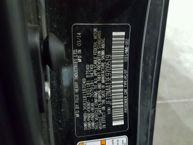 JF1ZNAA13E9709519 - 2014 TOYOTA SCION FR-S შავი ფოტო 10