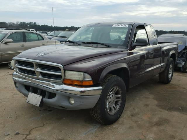 1D7GL42K64S578860 - 2004 DODGE DAKOTA SLT PURPLE photo 2