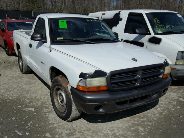 1B7FL16X12S639670 - 2002 DODGE DAKOTA BAS WHITE photo 1