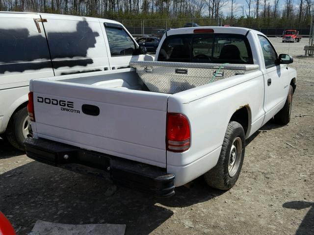 1B7FL16X12S639670 - 2002 DODGE DAKOTA BAS WHITE photo 4