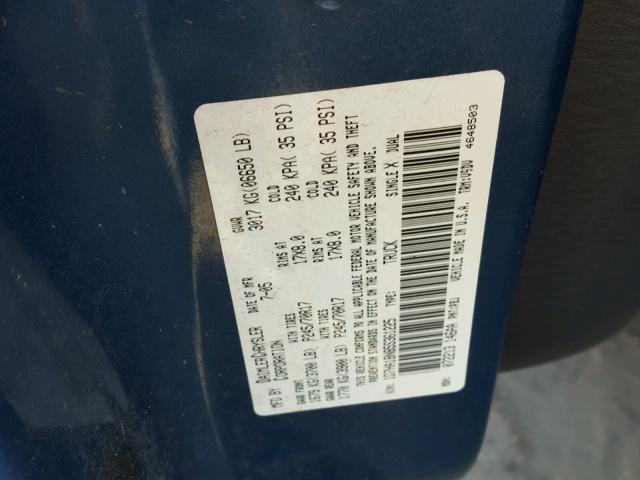 1D7HA18N85S361225 - 2005 DODGE RAM 1500 S BLUE photo 10