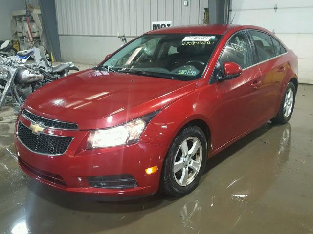 1G1PC5SB7E7191117 - 2014 CHEVROLET CRUZE LT RED photo 2