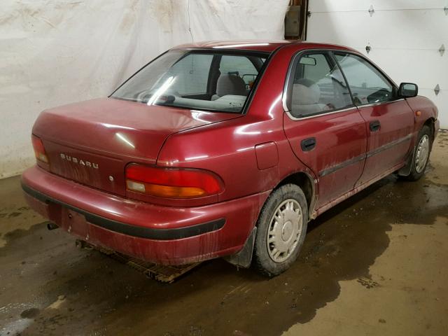 JF1GC2447PG518001 - 1993 SUBARU IMPREZA L RED photo 4