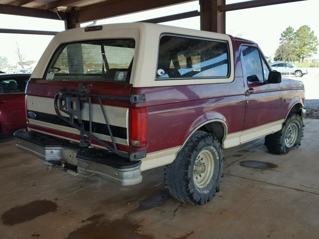 1FMEU15H1PLA53406 - 1993 FORD BRONCO U10 MAROON photo 4