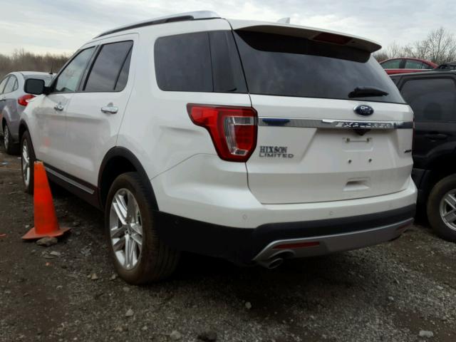 1FM5K7F87GGA82747 - 2016 FORD EXPLORER L WHITE photo 3