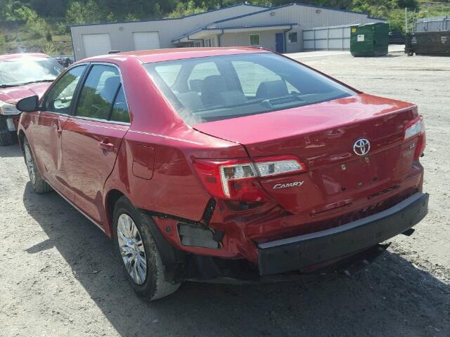 4T1BF1FK3DU675583 - 2013 TOYOTA CAMRY L RED photo 3