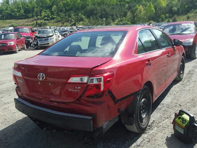 4T1BF1FK3DU675583 - 2013 TOYOTA CAMRY L RED photo 4