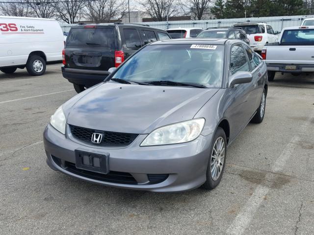 1HGEM22905L022668 - 2005 HONDA CIVIC EX ნაცრისფერი ფოტო 2