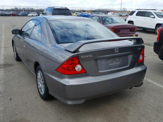 1HGEM22905L022668 - 2005 HONDA CIVIC EX ნაცრისფერი ფოტო 3