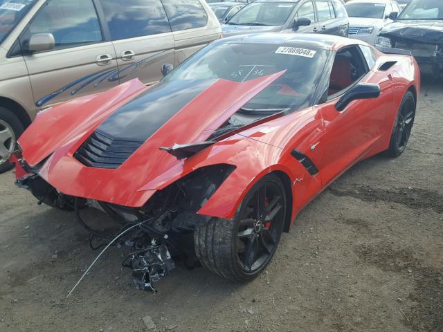 1G1YM2D71E5112688 - 2014 CHEVROLET CORVETTE S RED photo 2